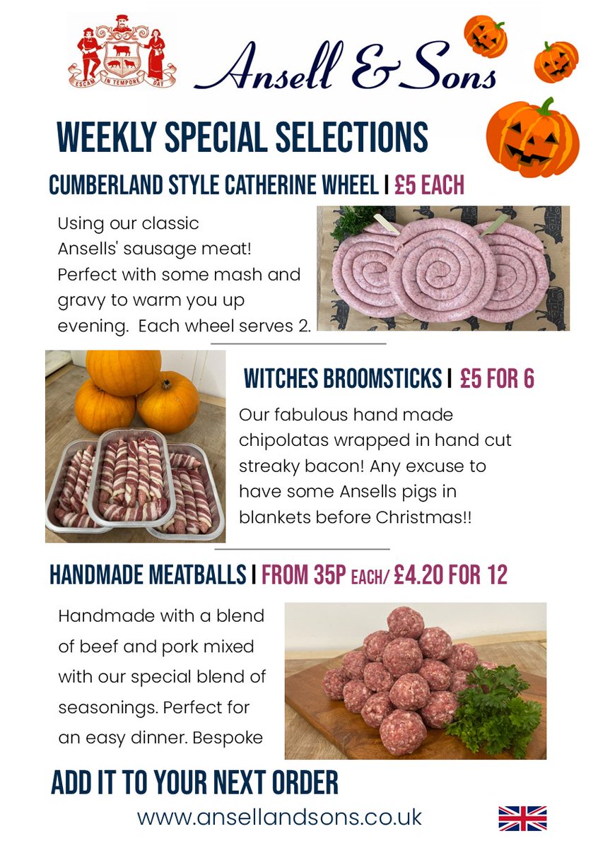 ansellandsons's tweet photo. Weekly specials! Perfect autumn dinners! Add it to your order, no minimum spend, free local delivery #quality https://t.co/RmHNaGoQdF https://t.co/lh9piqyMOB