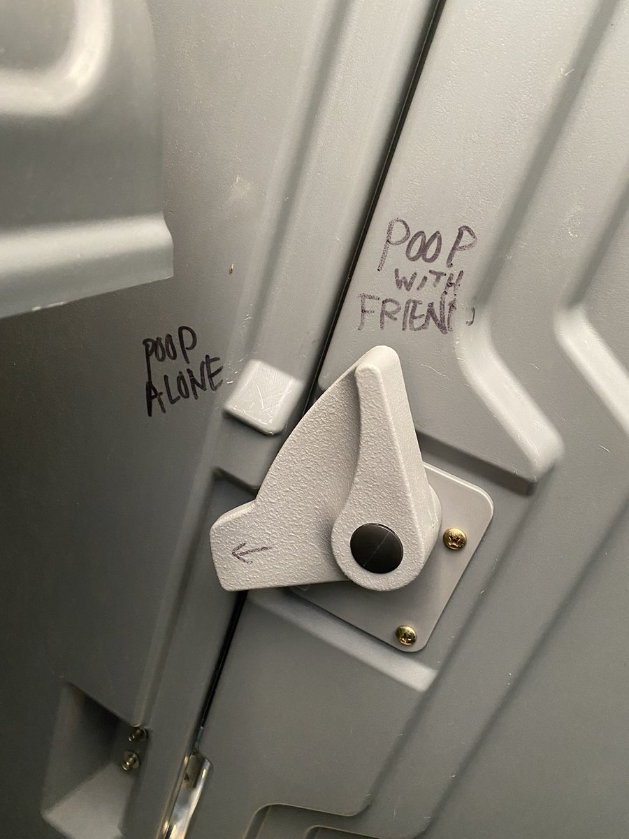 Who wants to hold hands in the porta potty