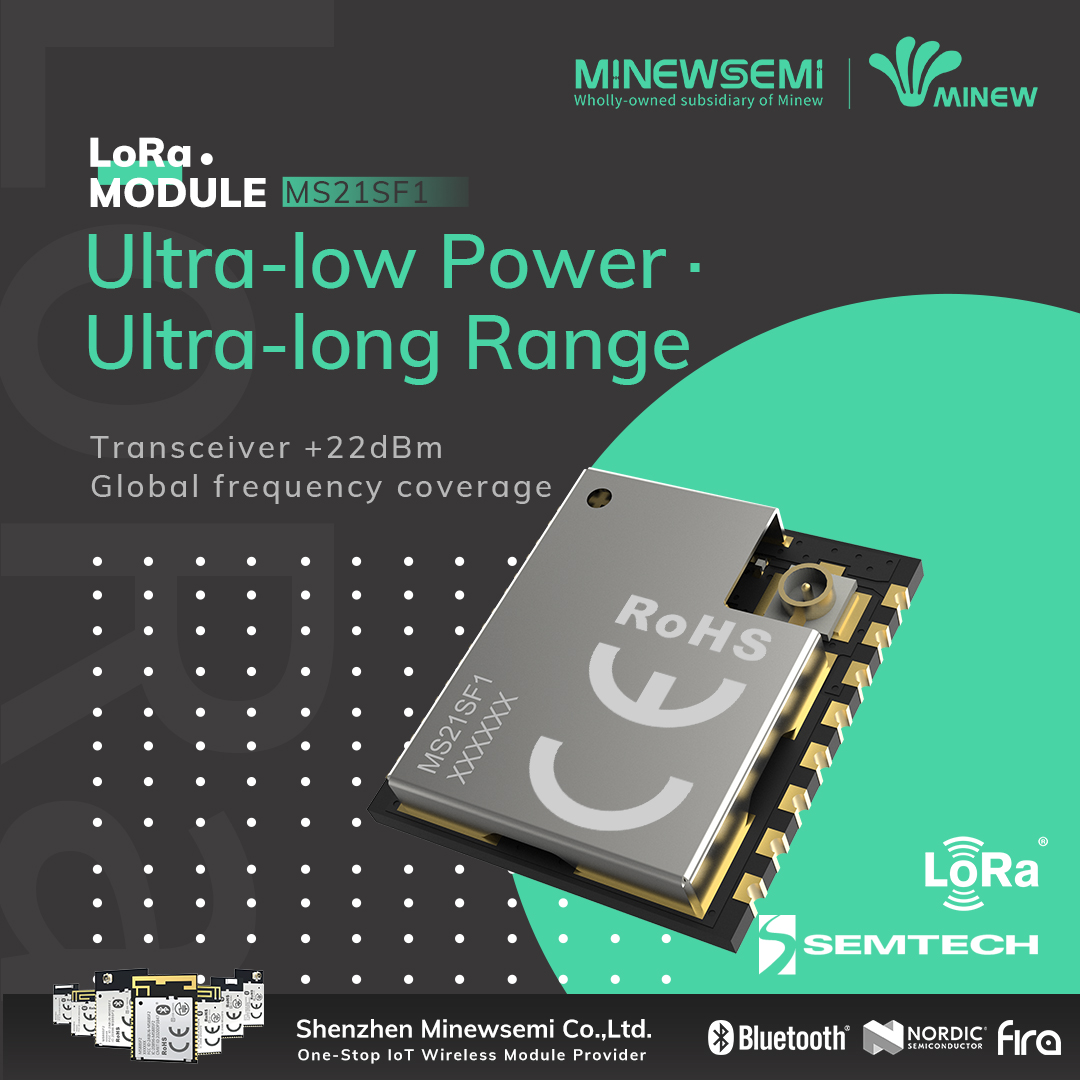 minewsemi's tweet image. MinewSemi is actively expanding IoT module products into Lora market. Recently, we’ve launched a new IoT module #MS21SF13, this type of #LoRaModule that offers long range, low power and secure data transmission for M2M and IoT Applications.