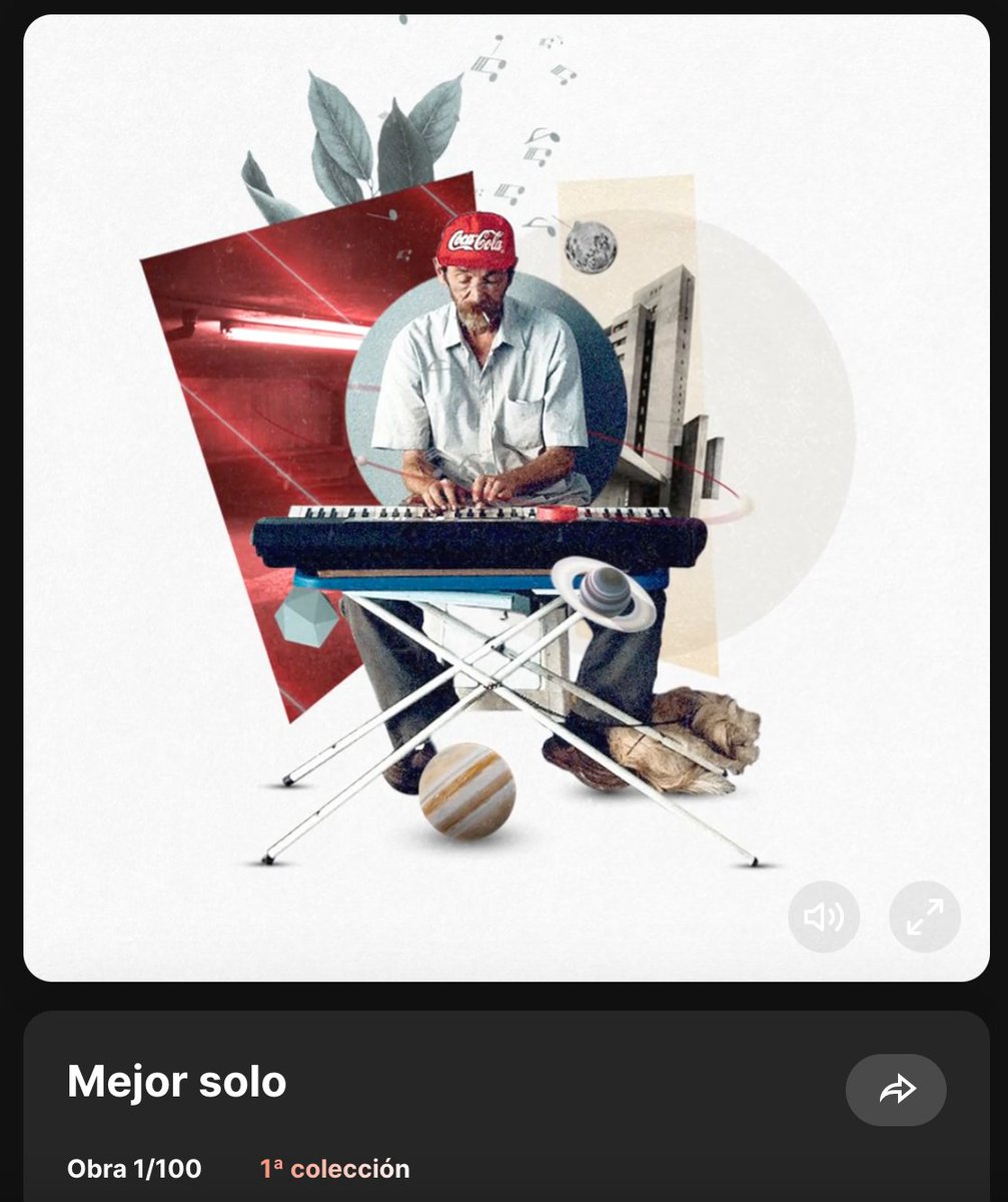 🎹"Mejor solo", (2022) de <a href="/funkyvision/">Funkyvision</a> es una de las últimas obras que presentamos en nuestra galería [mito.io/nft/0x161]

💫Quienes coleccionan esta pieza, tienen acceso al círculo privado del artista en TW donde, junto a otr@s collectors, pueden conversar con Funkyvision.
