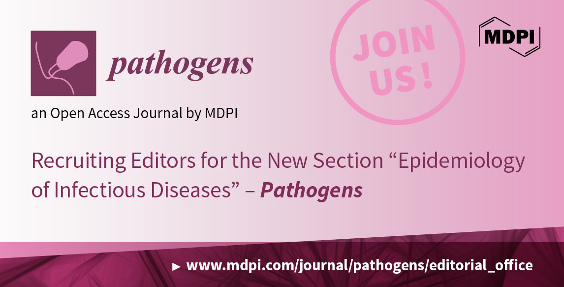 Pathogens_MDPI's tweet photo. 📢 Pathogens | Recruiting #EditorialBoardMembers for the #NewSection “Epidemiology of Infectious Diseases”

👉see more details at https://t.co/Dh9mlRs3cH

#PathogensMDPI
#Epidemiology 
#InfectiousDisease https://t.co/mcPDfqSEoE