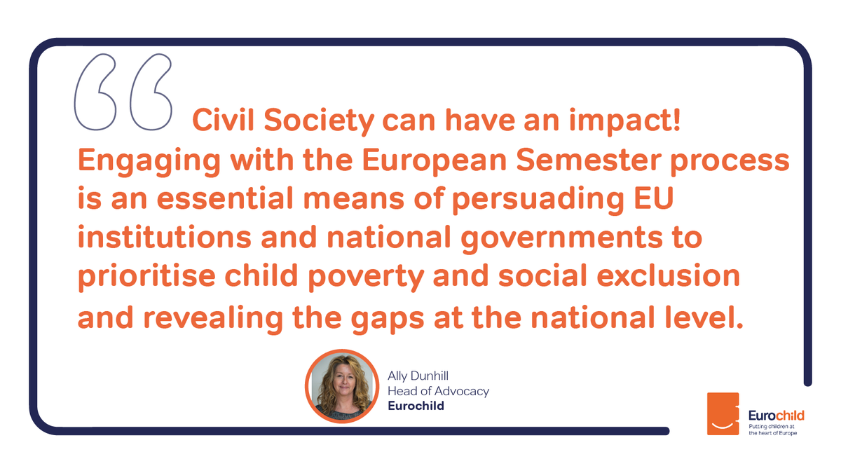 Today our Head of Advocacy @dunhill_a is speaking at the event organised by Netzwerk Kinderrechte & AGJ (Eurochild's National Partners Networks for 🇩🇪) about the European Semester Process and how civil society can influence it #ChildPoverty