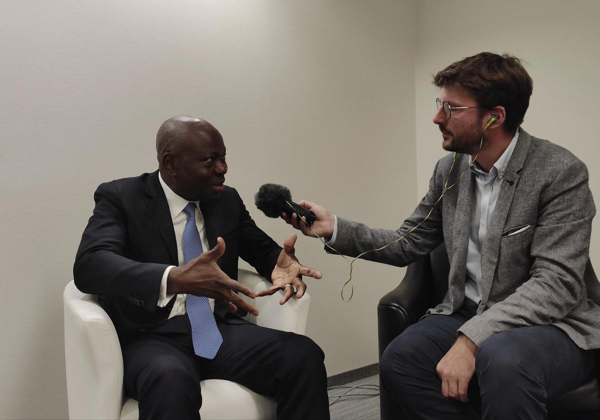 UNGeneva's tweet photo. Gilbert F. Houngbo, new @ILO chief, in an exclusive interview 🎙️with ONU-Info Genève, discusses his priorities, the idea of a new Global Social Contract, consequences of the invasion of Ukraine and the COVID-19 pandemic on the world of work & more. ➡️https://t.co/1XuXiRthdY https://t.co/OZWIHCoMMP