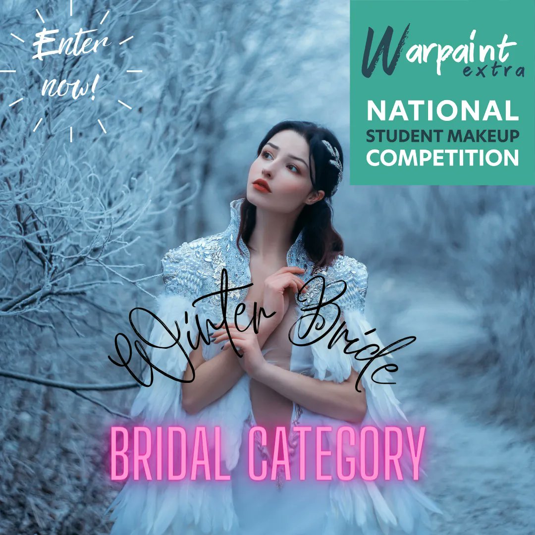 Warpaint_Mag's tweet photo. The #WarpaintExtra National Student Makeup Competition takes place on Friday 25 Nov at @LookGoodLiveUK
The theme for the Bridal Category is Winter Bride, judged by @GlamourGranAnn and @VictoriaLouise_mua.
Entry details https://t.co/HWwDdNo8mB
#warpaint_mag #lookgoodlive https://t.co/Opmr5zir3X