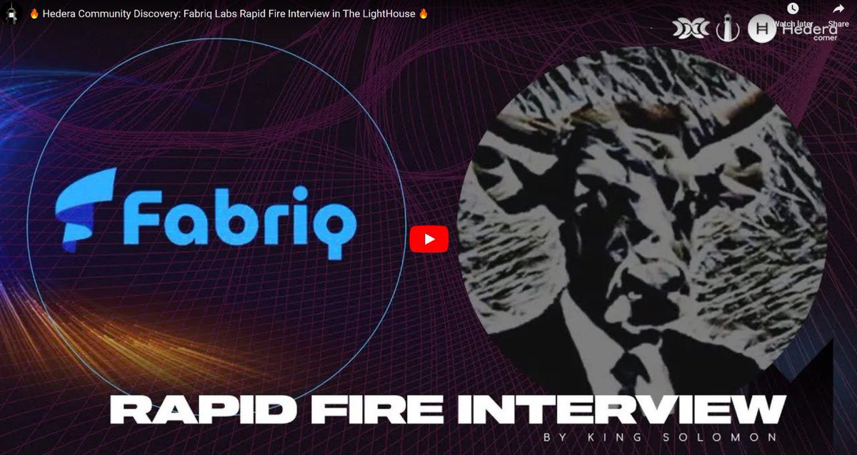 🌐 Hedera Community Discovery: Fabriq Labs interview is now LIVE 🔥

“Education is a significant pillar for mass adoption”

King Solomon interviews Sam at <a href="/FabriqLabs/">Fabriq Labs</a> 👀

WATCH FULL VIDEO👇

🔗 youtu.be/zrE29j6hddk 

#genfinity #lighthouse #hederanetwork