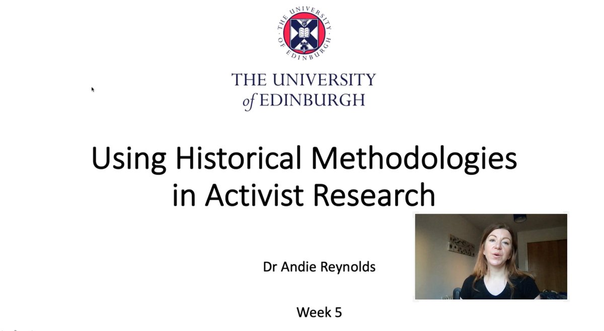 It's week 5 already! We've explored epistemology and ethics, now our #ActivistSocialResearch course turns to historical research methods with the wonderful <a href="/ReynoldsAndie/">Andie Reynolds</a> 📚🧐✨