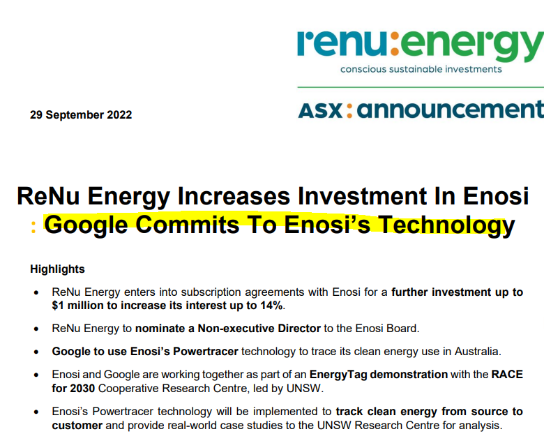 cjtj575's tweet photo. $RNE.AX
" ReNu Energy Increases Investment In #Enosi
: Google Commits To Enosi’s Technology"
#Hydrogen #Energystorage #EnergyAsAService #WastetoEnergy #CleanEnergy #zerocarbon #Renewableenergy #ReNu #Allegro #CRH #Uniflow #EnosiEnergy https://t.co/NJk6hFMNjb
