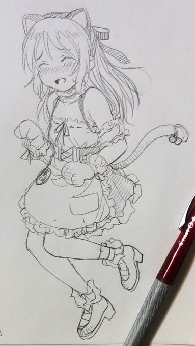 昼休みの合間にらくがき ネコミミメイドありす 
し、仕事ですからね…! 