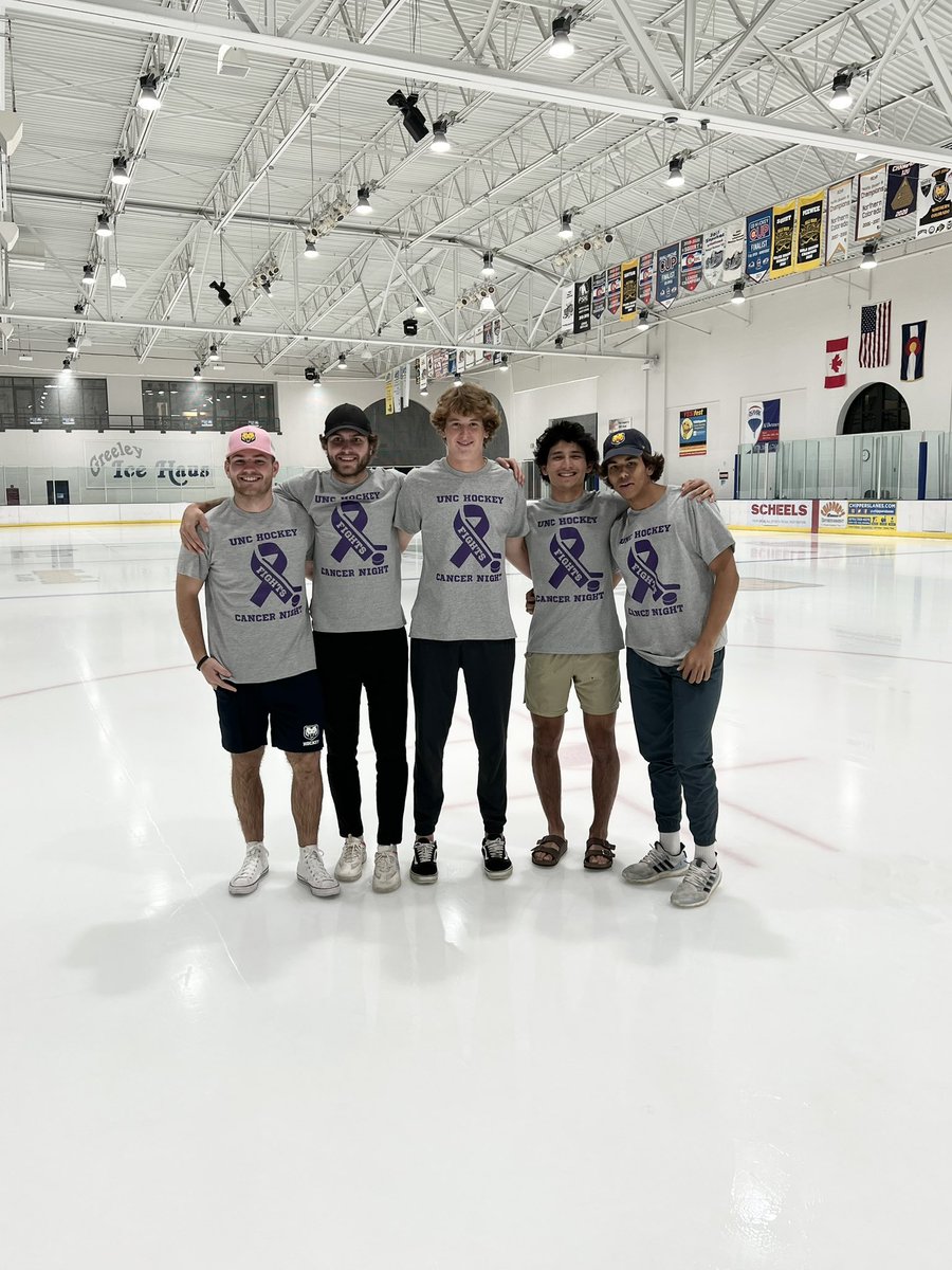 HockeyUNC's tweet photo. This years Hockey Fights Cancer T-Shirts have arrived! T-Shirts will be available for purchase at Friday’s game only (quantity is limited). T-Shirts are $20 per shirt, in which a portion of the proceeds will go to cancer research. 💜
#HockeyFightsCancer https://t.co/7IvsHsDVE1