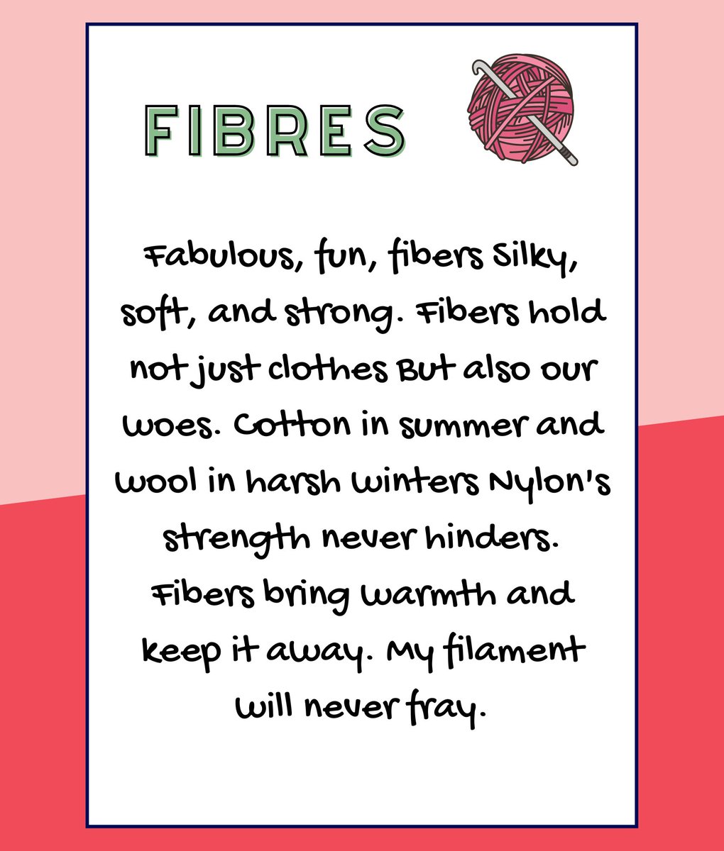 It's #NationalChemistryWeek ! These #NTHCchemists and <a href="/thehaleyarroyo/">Haley Bilbray</a> created poems about fabulous fibers. #NCW #NTHCinspire