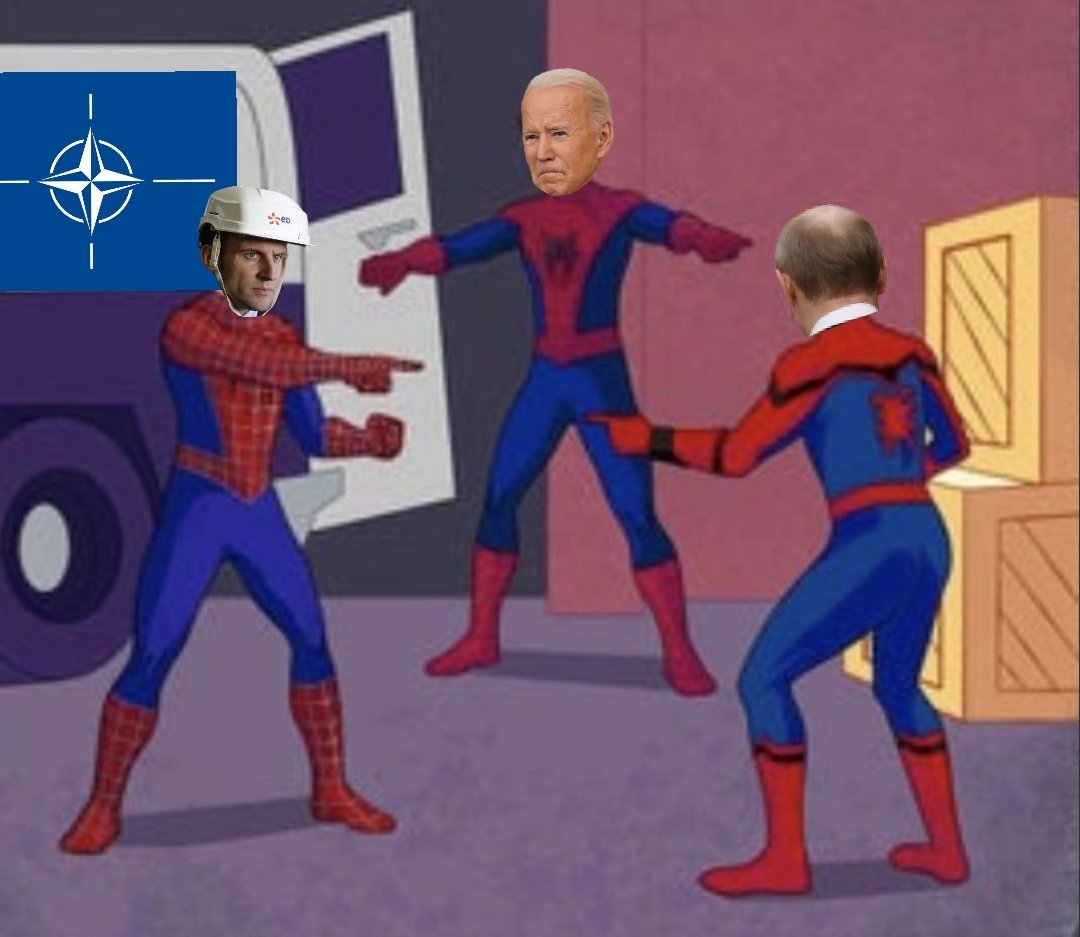 Fittroll88's tweet photo. #meme #poutine #macron #biden #Spiderman #viral #tendance https://t.co/TPXWMoceGI