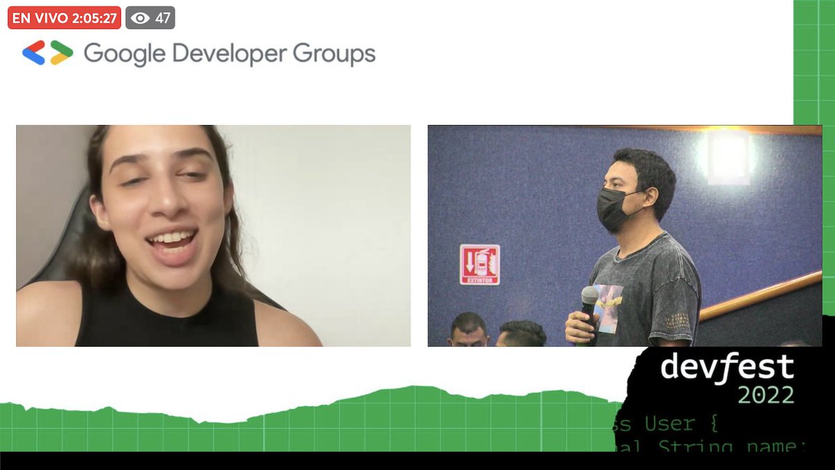 gdgvhsa's tweet photo. #DevFest #DevFest2022 🚀
Conferencia con Mikaeri Ohana desde Brasil 🇧🇷
#explicami en Instagram
#DataScience #DataAnalytics
@googledevs
@GoogleDevExpert
@googledevgroups https://t.co/qpUwlLHDiP