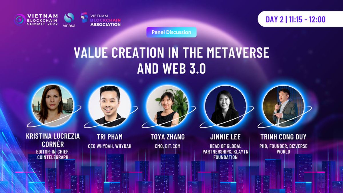 BizverseWorld's tweet photo. 🛎 BIZVERSE IN VIET NAM BLOCKCHAIN SUMMIT 2022 

👉 Let’s especially look forward to PhD. Trinh Cong Duy - Founder Bizverse's speech at the event at 11:15 - 12:00 (GMT +7) today.

Don't pass up the opportunity to explore the Metvaverse world and get attractive gifts.🎁

#VBS https://t.co/THb0an7dF5