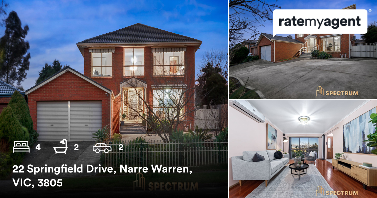 🛌 4 🛀 2 🚘 2
📍 22 Springfield Drive, Narre Warren, VIC, 3805

My latest sale on RateMyAgent
rma.reviews/u1HMgyhOLpSW

...
#ratemyagent #realestate #Spectrum_Real_Estate