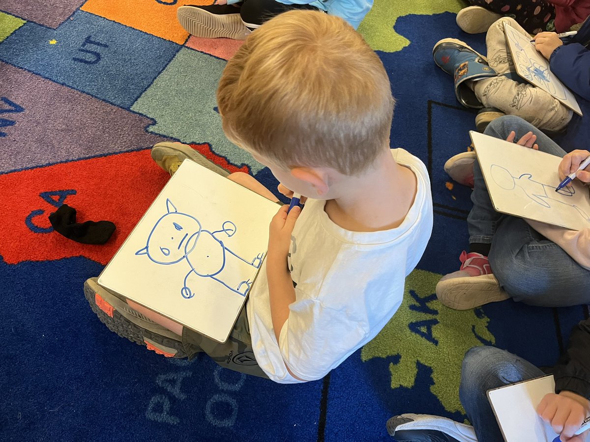 tmlusby's tweet photo. I 💕love 💕first grade drawings! Today they created monsters that they will later write about. #startingwithaplan #addingdetails #workingonadjectives https://t.co/yhPG9DBdUO
