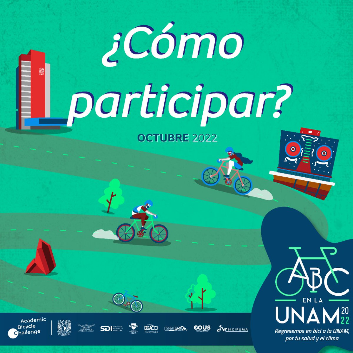 Comunidad_UNAM's tweet photo. ¡Desempolva el manubrio! 🚲
Al sustituir el motor por los pedales, contribuyes a disminuir las emisiones contaminantes de CO2. ¡Éntrale al #RetoABC! #UNAMSustentable #ABCChallenge #PositivamenteUNAM https://t.co/Z7Fj8kjzX9
