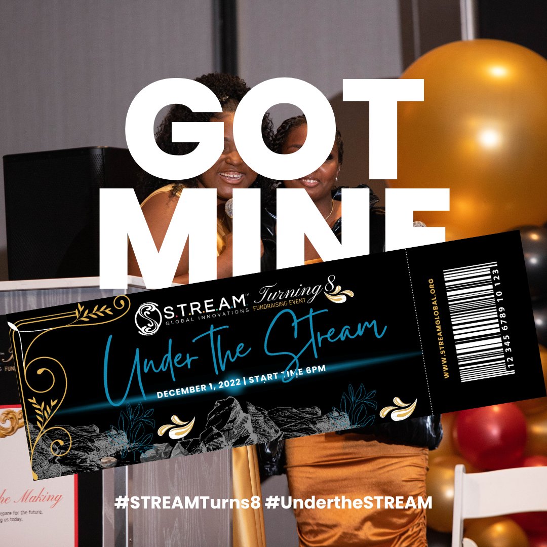 streamglobalorg's tweet photo. 🚨🚨I am a part of the STREAM Flow🚨🚨
⚠️EARLY BIRD TICKETS ARE NOW AVAILABLE!!!⚠️
Go register for our birthday fundraiser celebration, STREAM Turns 8: Under the STREAM! We cannot wait to see you there. Link in bio or at https://t.co/ycxtu01BuA.

#STREAMTurns8
#UnderTheSTREAM https://t.co/6XW9XiDpoE