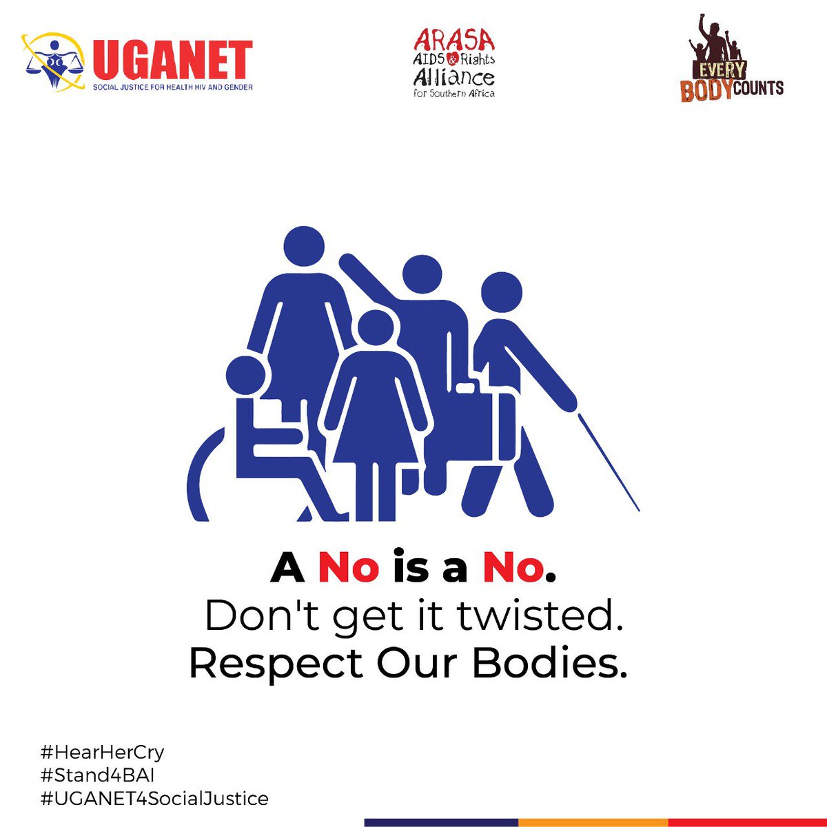Everyone's body must be respected, whether they are a girl, woman, boy, man, a person living with a disability or anyone else. 

#Stand4BAI
#UGANET4SocialJustice
