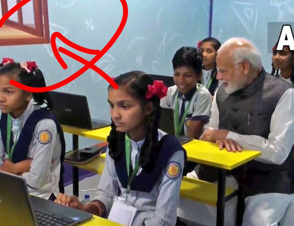 ysathishreddy's tweet photo. The only Prime Minister who made a fake classroom for photo shoot! 🙏 https://t.co/Yfj13ro1sh