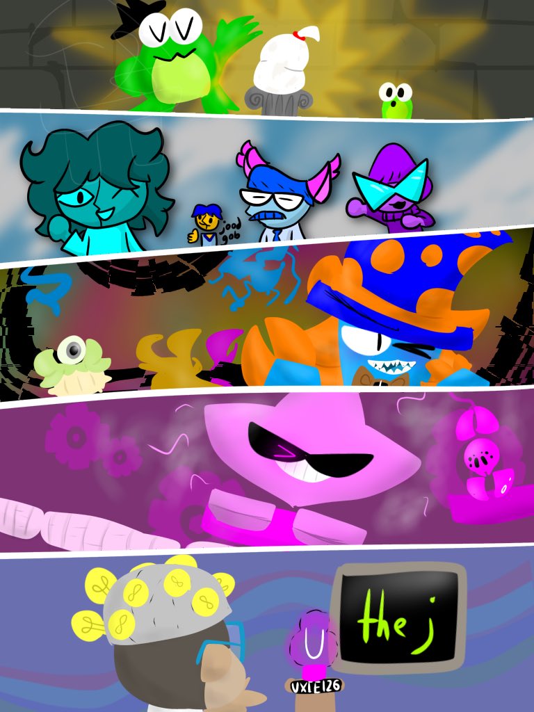 RealSuey's tweet photo. #JackboxFanart Party Pack 9!!!! (Featuring my Cookie interp and a slight attempt at the Roomerang artstyle hehe) https://t.co/Vblb67FnmS
