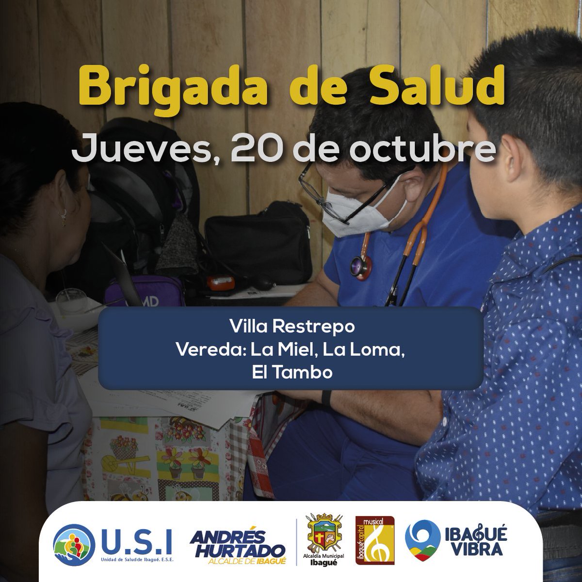 Alcaldiaibague's tweet photo. ¡Del escritorio al territorio! No pierdas la oportunidad de recibir atención humanizada en medicina general, odontología, vacunación, psicología y enfermería. ¡Siempre trabajando por tu bienestar! https://t.co/ngwC1iGYXg
