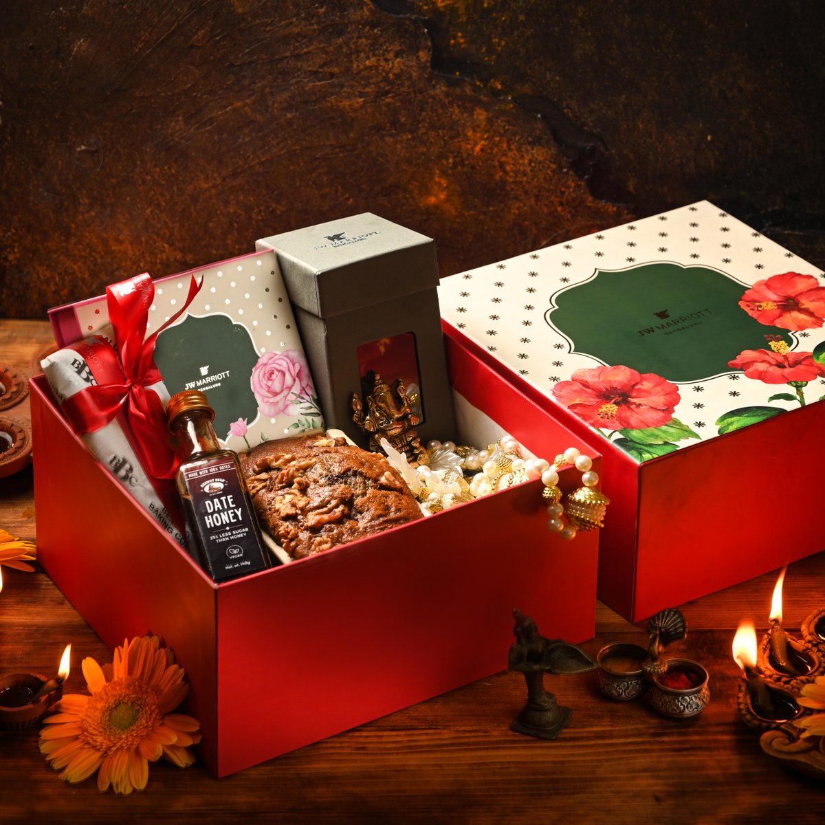 For a delightful Diwali gift an all-new range of festive gift hampers and vouchers showcasing irresistible artisanal chocolates, baked-fresh cookies, macaroons and a lot more.

Call: +91 7838502505.

#jwmarriottblr #DiwaliHampers #festivegifts #diwaliwithmarriottbonvoy