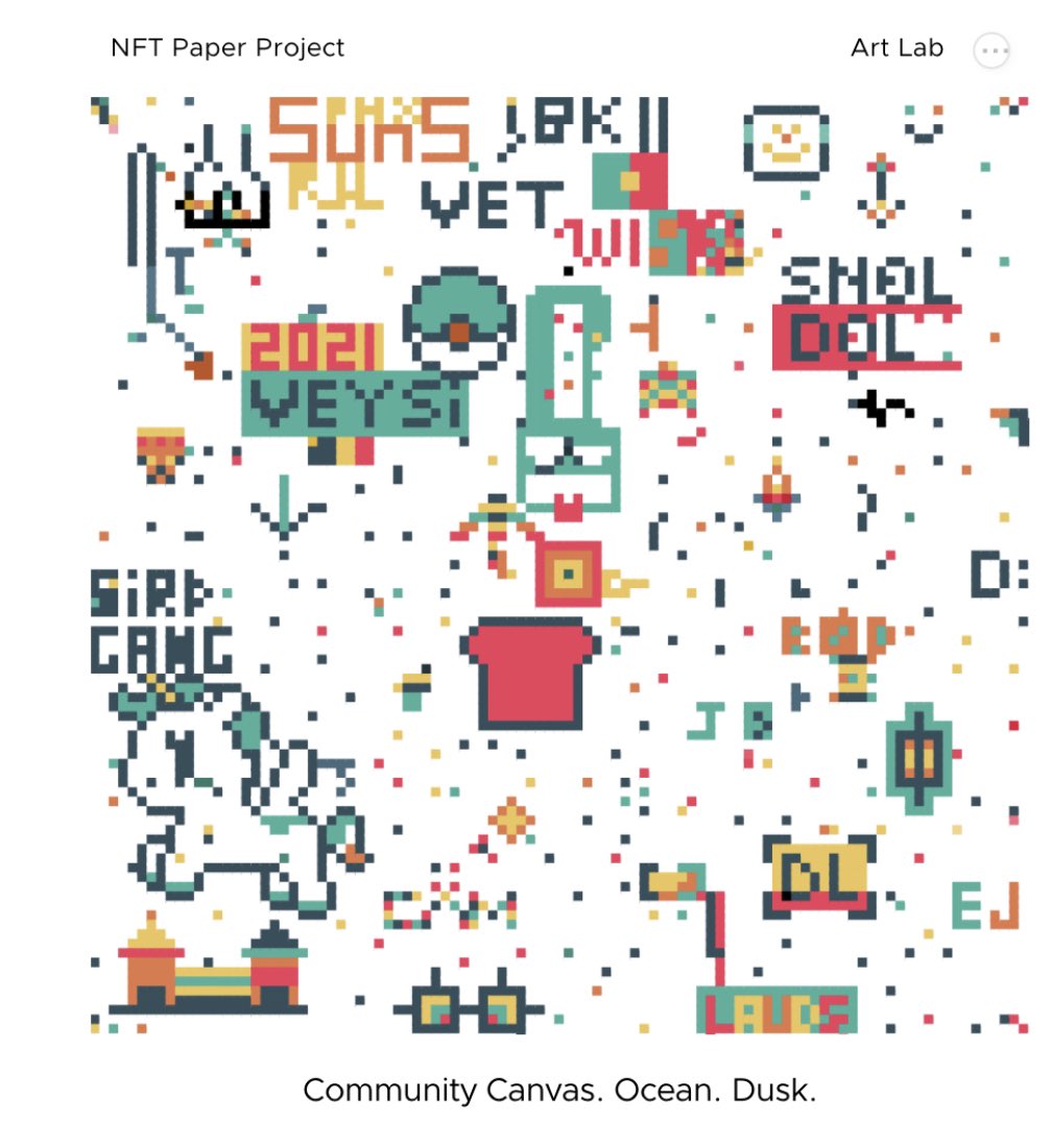 hollygrant_x's tweet photo. Somewhere in both @nftpaperproject #communitycanvas are my dots,canโt find them but theyโre there๐คฃ!itโs till Oct.26th!Nice one #algofam
#VechainHasNFTs #VeChain $VET @VeSeaOfficial https://t.co/ZJzMJJtB9G