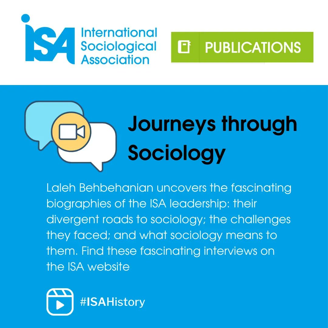 isa_sociology's tweet photo. ๐In 2011 Laleh Behbehanian interviewed the ISA leadership: their divergent roads to sociology; the challenges they faced; and what sociology means to them. Find these fascinating interviews on the ISA website: https://t.co/LFQ0XpW01w #ISAHistory #TBThursday #ThrowBackThrusday https://t.co/srZtCuBOKM