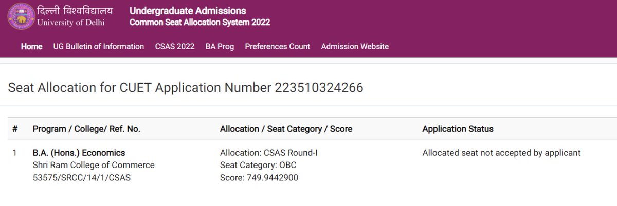 Finally I made into SRCC! One of the best institutions in India for commerce and related courses.
Looking for an enriching life forward.
#CUETUG2022 
#Delhi 
#DelhiUniversity
#Stephens