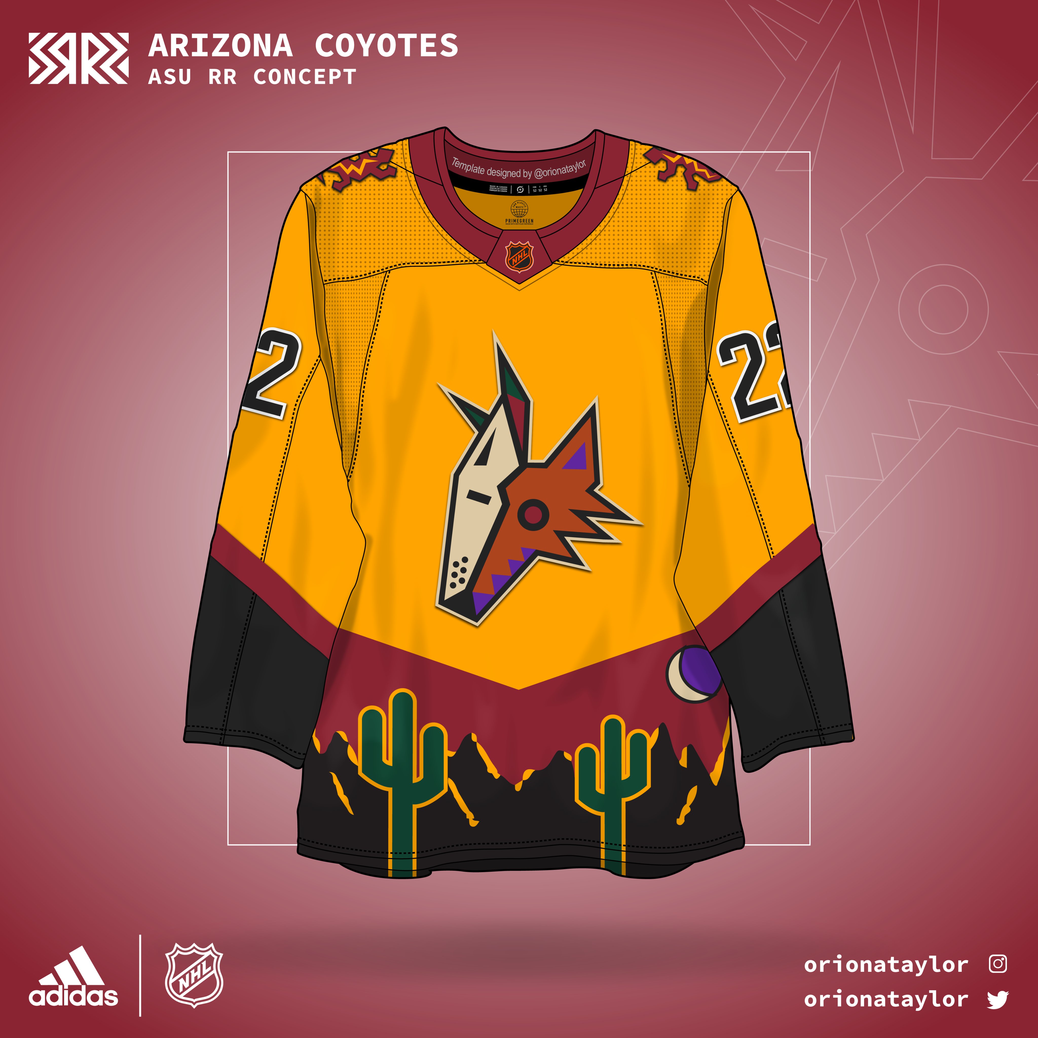 Ørion Taylor on X: Probably the lighting of the photo and all that  but an ASU-themed Reverse Retro? #Coyotes #adidas #reverseretro #ASU   / X