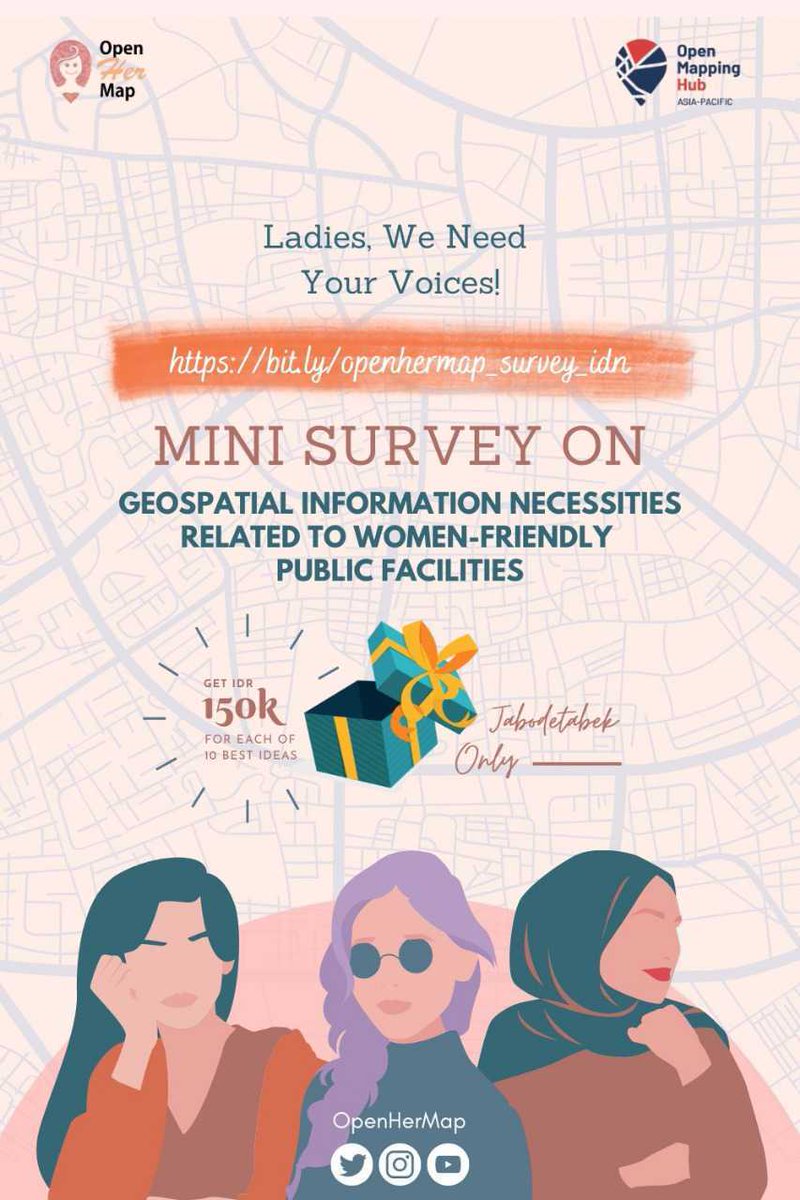OSM_ID's tweet photo. [Repost from OpenHerMap]

📊[Open Her Map's Mini Survey - Jabodetabek, Indonesia]📊

Survey is in Bahasa Indonesia

Hi, ladies, we need your voices! https://t.co/cBdqPd3Qtf