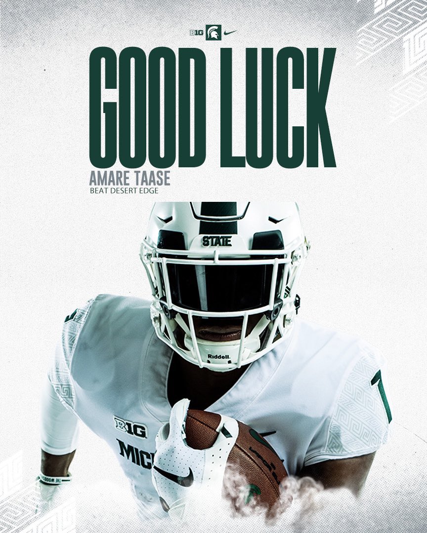amaretaase's tweet photo. Thank you @MSU_Football for the love 💚 @CoachCKap  @CoachMohns @CoachMMartinez @CoachNickO1 @JUSTCHILLY @CodyTCameron @AZHSFB @gridironarizona @saguarofootball @coachaustin_64 @ZacharyMcBry @247Sports @BrandonHuffman @bangulo https://t.co/U64WVroyDz