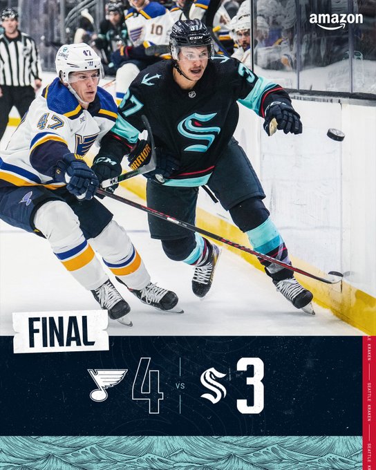 final score graphic with image of yanni battling for a puck st louis wins 4-3