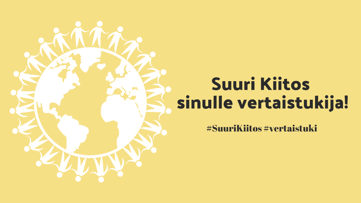 Syopapotilaat's tweet photo. Hyvää kansainvälistä vertaistuen päivää!💛

Haluamme kiittää joka ikistä vertaistukijaa, joka on ollut vuosien varrella mukana verkostoissamme sekä muussa toiminnassamme. Lämmin kiitos sinulle, tärkeä #vertainen.

#SuuriKiitos #vertaistuki https://t.co/vIEuxUpvaT