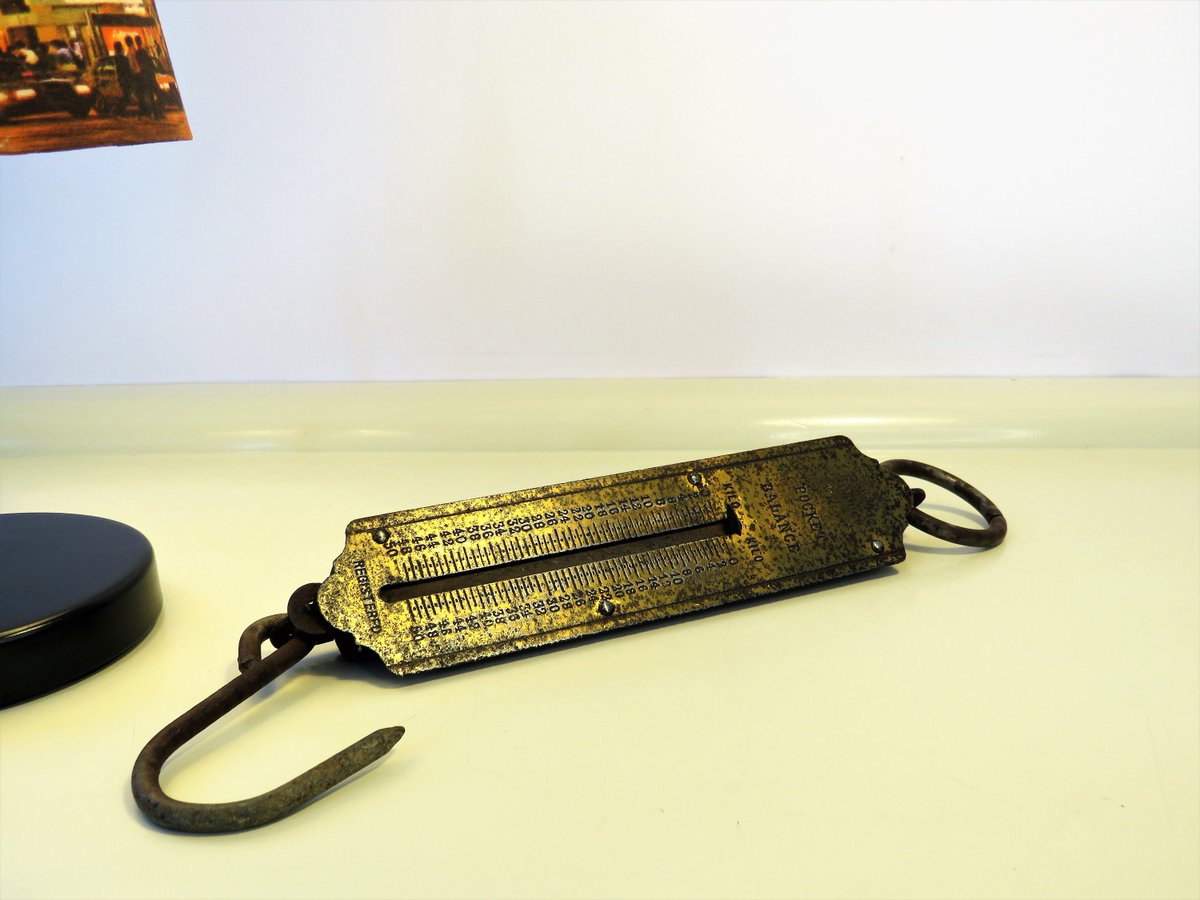 MaLanterne's tweet photo. Vintage Pocket Balance Scale, Antique Original REBURE Spring Balance Scale 50Kgs, Brass Face, Fish Scale, Home Decor, Made in Germany, 1920s https://t.co/gMkNi8vvj5 #Halloween #Antiques ##QueenElizabethII #Retro #Gifts #Backtoschool #FREESHIPPING #SpringBalance https://t.co/9uGBgNcRIo
