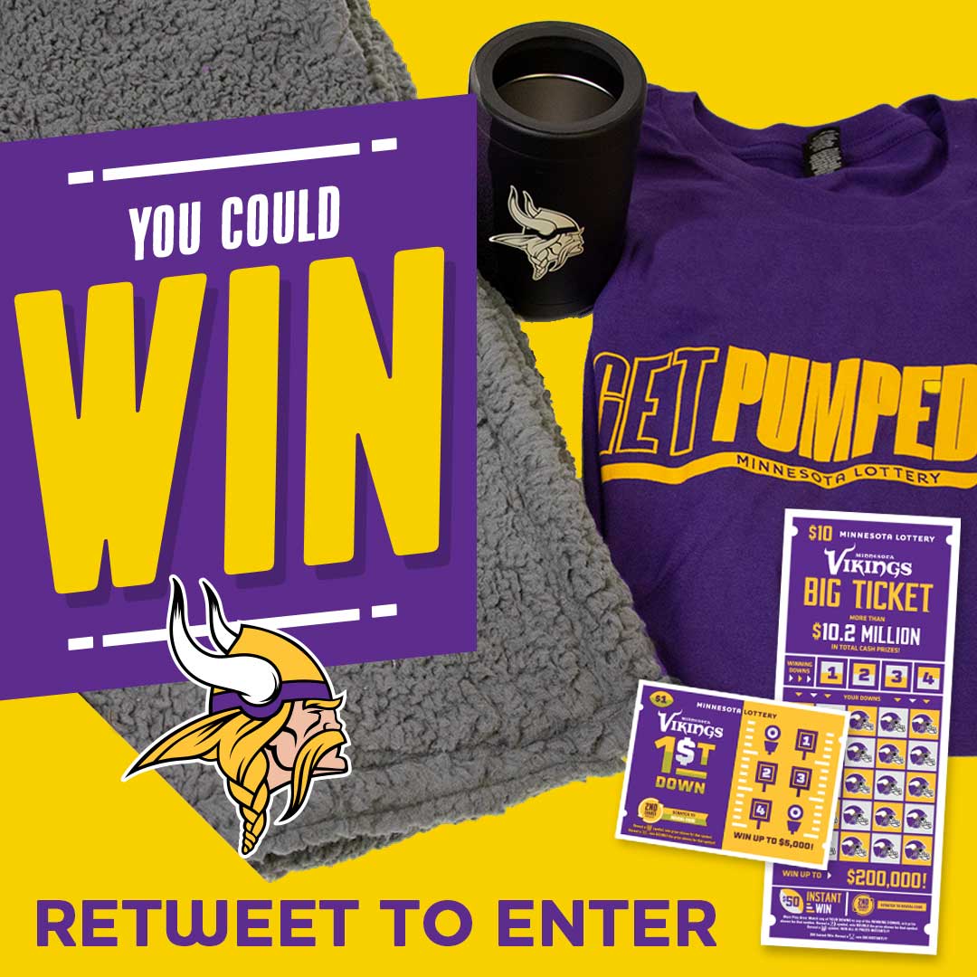 Warm up with a win this #TouchdownThursday! Retweet to enter to win <a href="/Vikings/">Minnesota Vikings</a> home game tickets, #MNVikings scratch games, a super cozy Vikings fleece blanket, copper mug, knit hat, T-shirt &amp; lanyard 🏈

Official Rules: bit.ly/3Sq4KOW