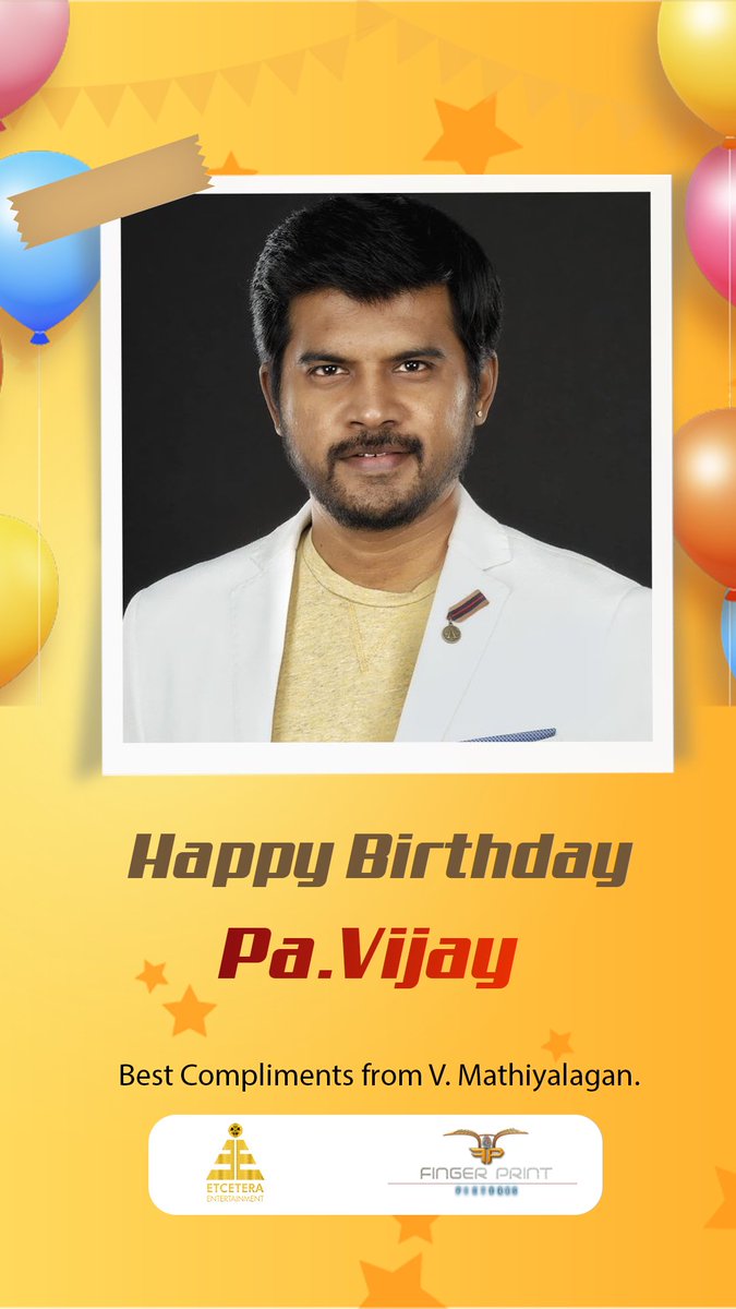 Etceteraenter's tweet photo. Happy Birthday to the Amazing @pavijaypoet 🎂🎈🌟

@Etceteraenter 
@MathiyalaganV9 
@Fingerprintpic https://t.co/h5VLLtnPjU