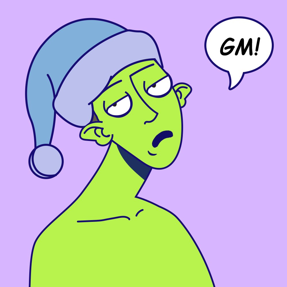 thesickiez's tweet photo. 🌞GM!🌞

Q: What do you think the GM guy looks like without the hat？🤔🤔🧢
@thesickiez 
#thesickiez #nft #nftcommunity #gm #goodmorning #artwork https://t.co/eQVUiH0xgf