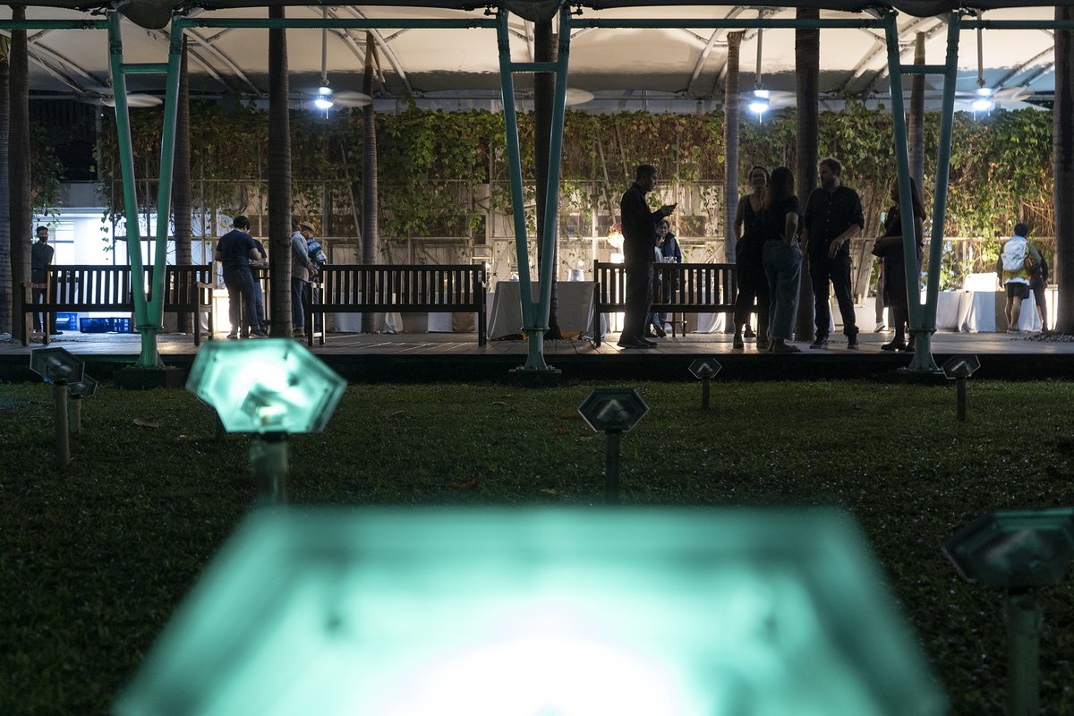 Exactly a week ago the Triangulation exhibition by WERC Collective was officially opened at Erasmus Huis!

At the exhibition, visitors interacted with “AR Graffiti”, joined the interactive performance of “Once is Never” and saw the light installation of “Tane”.