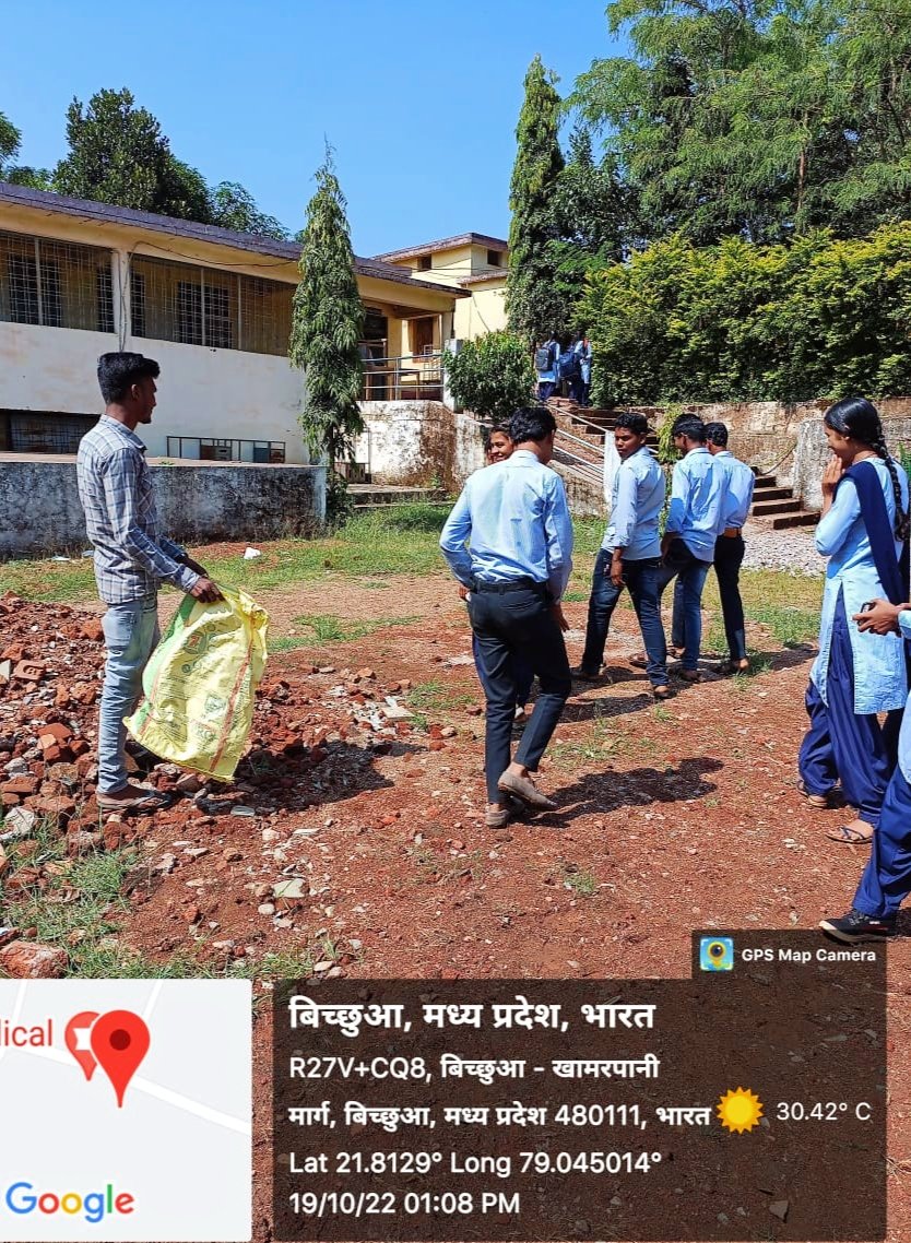 NSSUnit_bichhua's tweet photo. #cleanindia2.0 nss unit Govt. College Bichhua organised cleanliness activity in front of college building road side.
@_NSSIndia 
#CleanIndiaCampaign2022 
@highereduminmp 
@swachhbharat 
#SwachhBharat2022 
@JansamparkMP 
@nssrdvvjbp https://t.co/mpdu13kvid