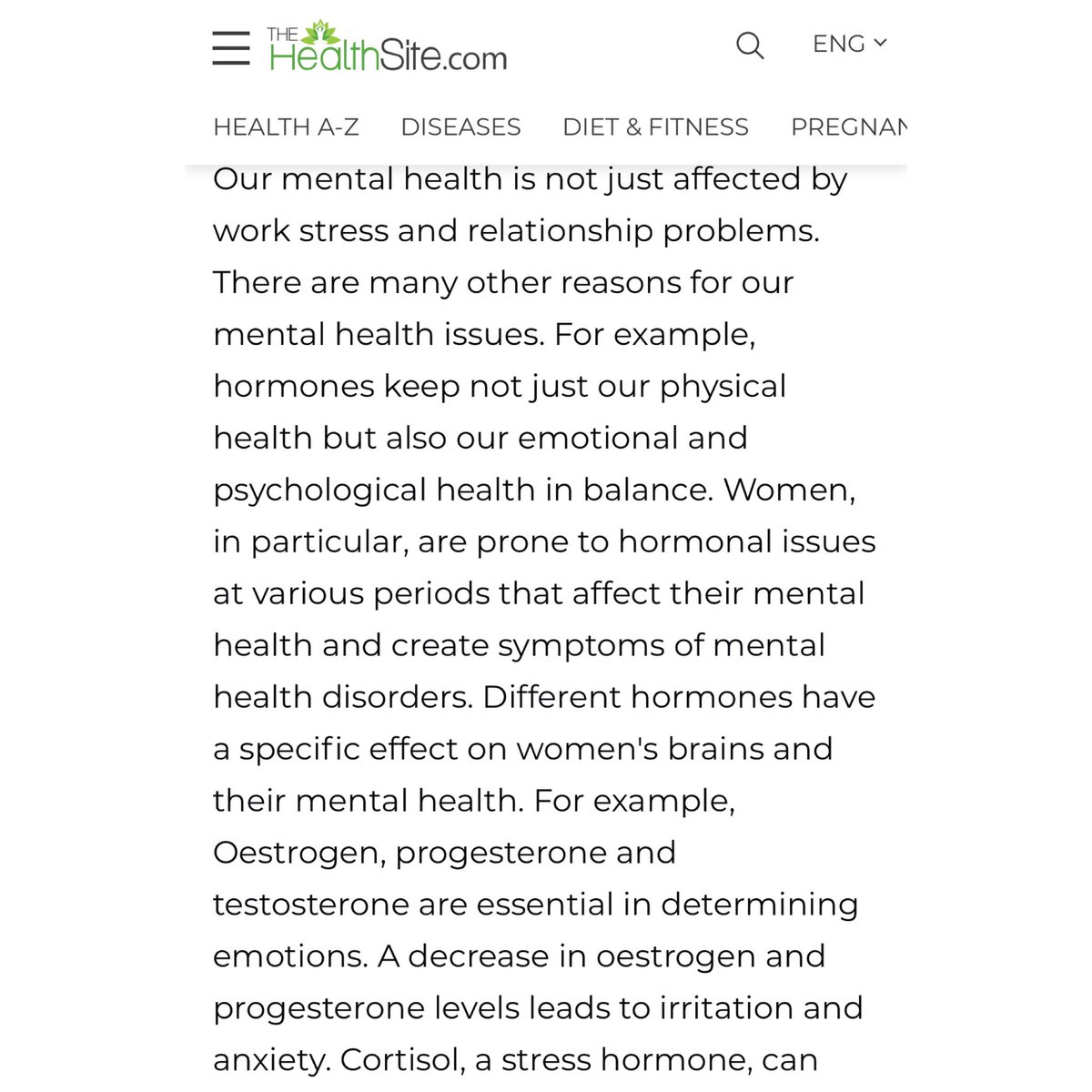 SRubiyana's tweet photo. My article for The healthSite.come on “Can Hormonal Changes Impact A Woman's Mental Wellness Post-40? Explains Psychologist”, 19.10.2022.
#womenmentalhealth #womenmentalhealthawareness #hormones #hormonalimbalance #pregnancy #menopause #pms #pmsproblems #pmdd #pmddawareness https://t.co/PWLEERmC4R