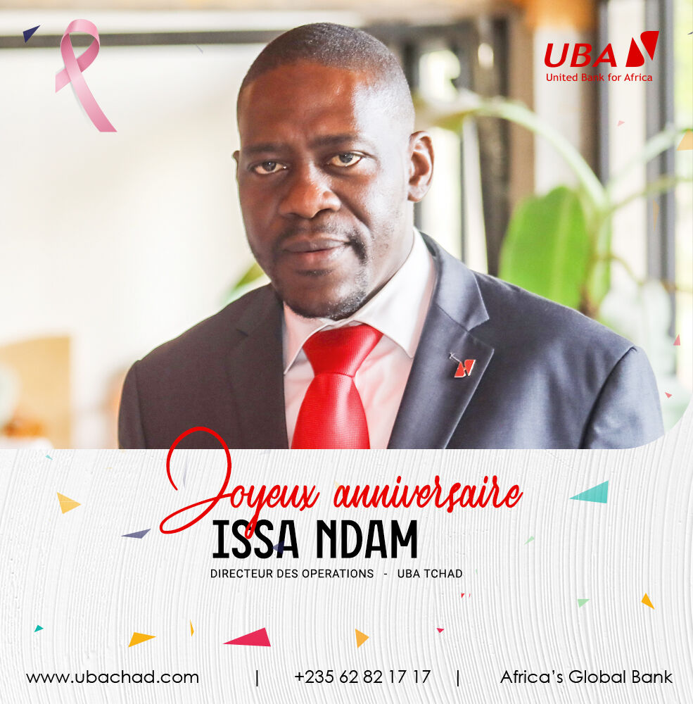 UBATchad's tweet photo. 🎊🎂 Joignez-vous à nous pour souhaiter joyeux anniversaire à notre Directeur des Opérations, Monsieur Issa Ndam.
#ThisUBA
#UBATchad
#Anniversaire
#AfricasGlobalBank https://t.co/EmtfUZiLJG