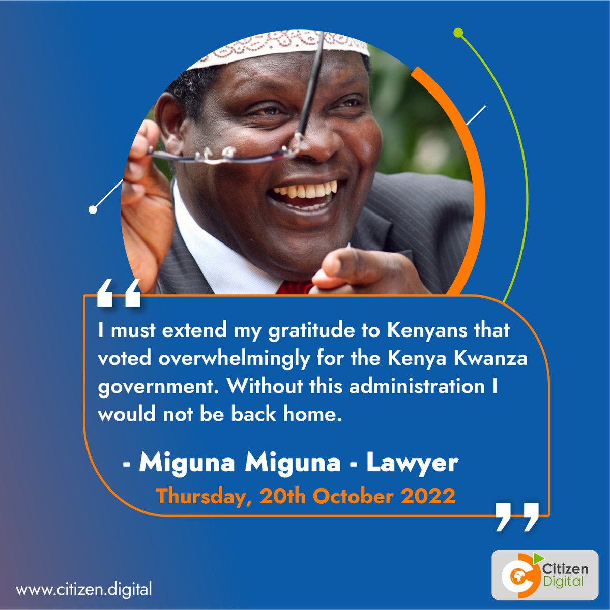 I must extend my gratitude to Kenyans that voted for the Kenya Kwanza government. Without this administration I would not be back home - Lawyer Miguna Miguna