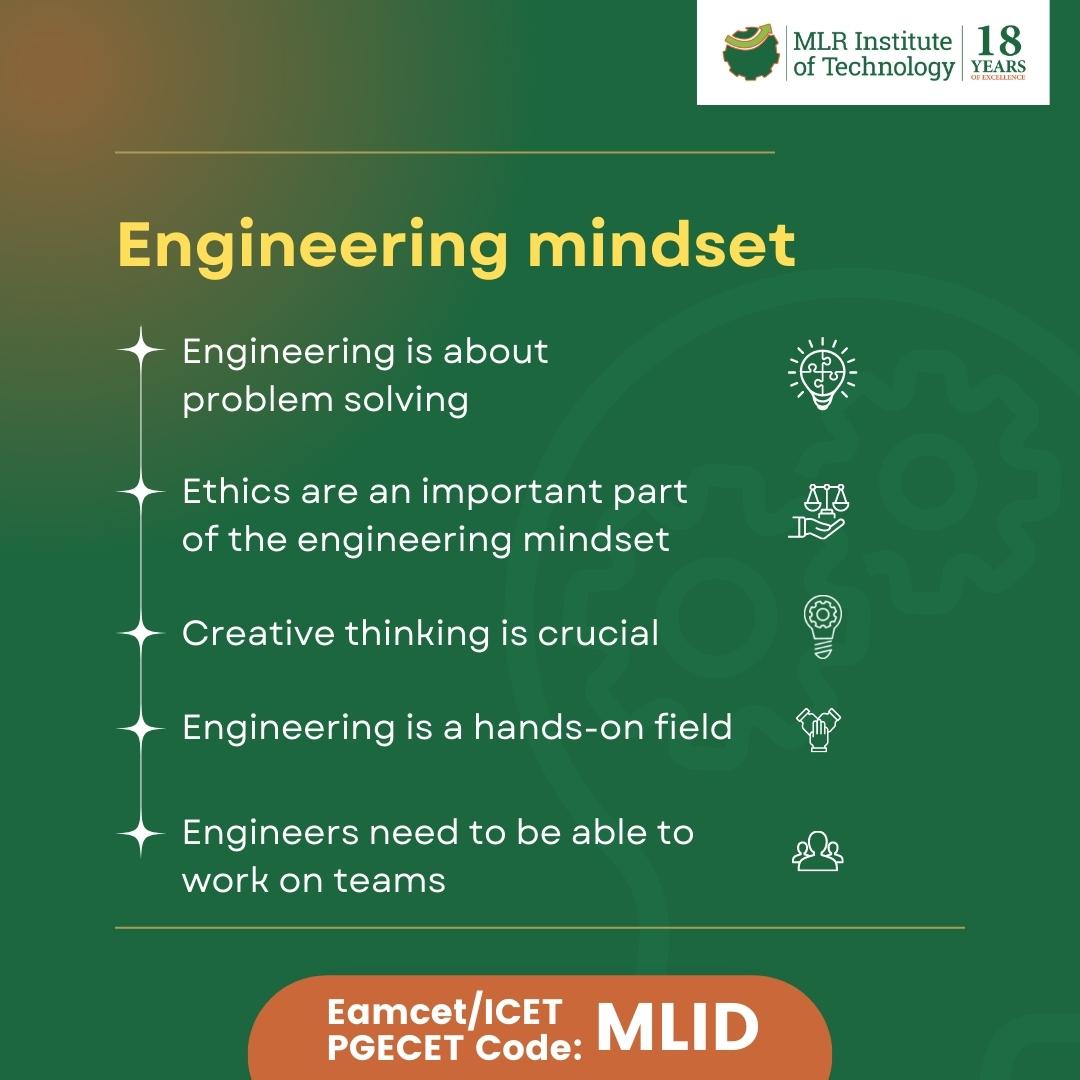 mlritin's tweet photo. If you want to be a good engineer, make sure you know what makes an engineering mindset.
#MLRIT #engineer #engineering #electricengineers #electricalengineering #engineeringlife #engineeringstudent #engineeringstudents #worldofengineering #engineeringcollege https://t.co/3fDCLnvlGQ