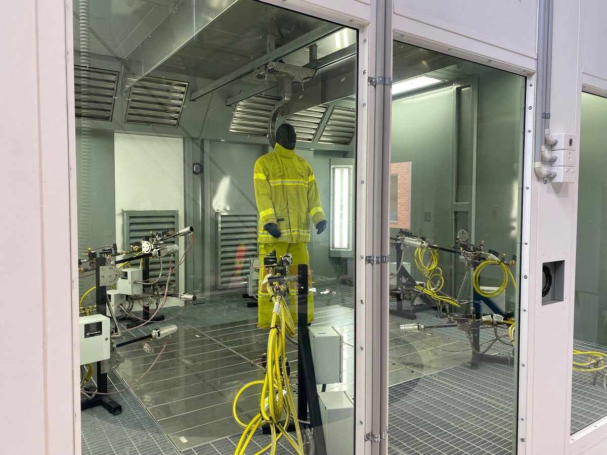 ResearchRMIT's tweet photo. It was fantastic to have @FireRescueVic visit our new fire-breathing #textile testing facility at our Brunswick campus today. The combustion chamber will test the flammability of new textiles and help develop safer uniforms for our #firies 🚒🔥 Read more: https://t.co/o90cQQbiJM https://t.co/RT7Lg9puxU