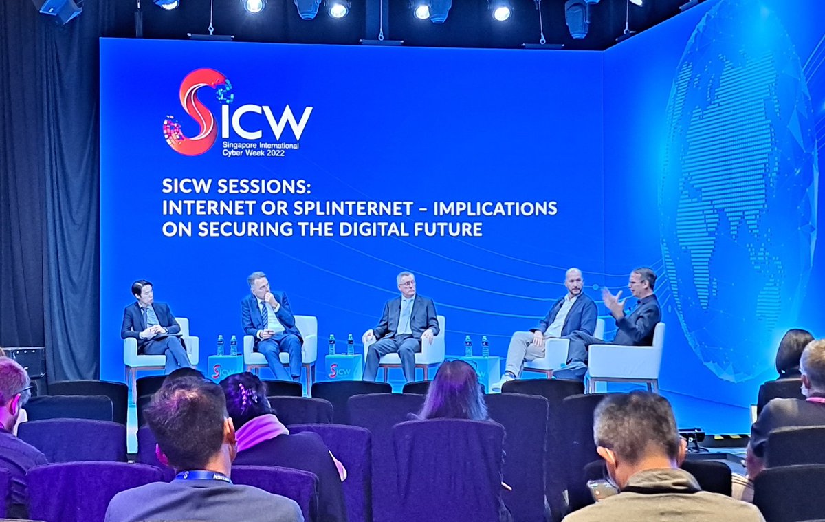 "Where the #Internet has largely failed is that there is no #security in its design." - Lee Dolsen of <a href="/zscaler/">Zscaler</a> on a panel about the risks of the Internet developing into splinternets at #SICW2022