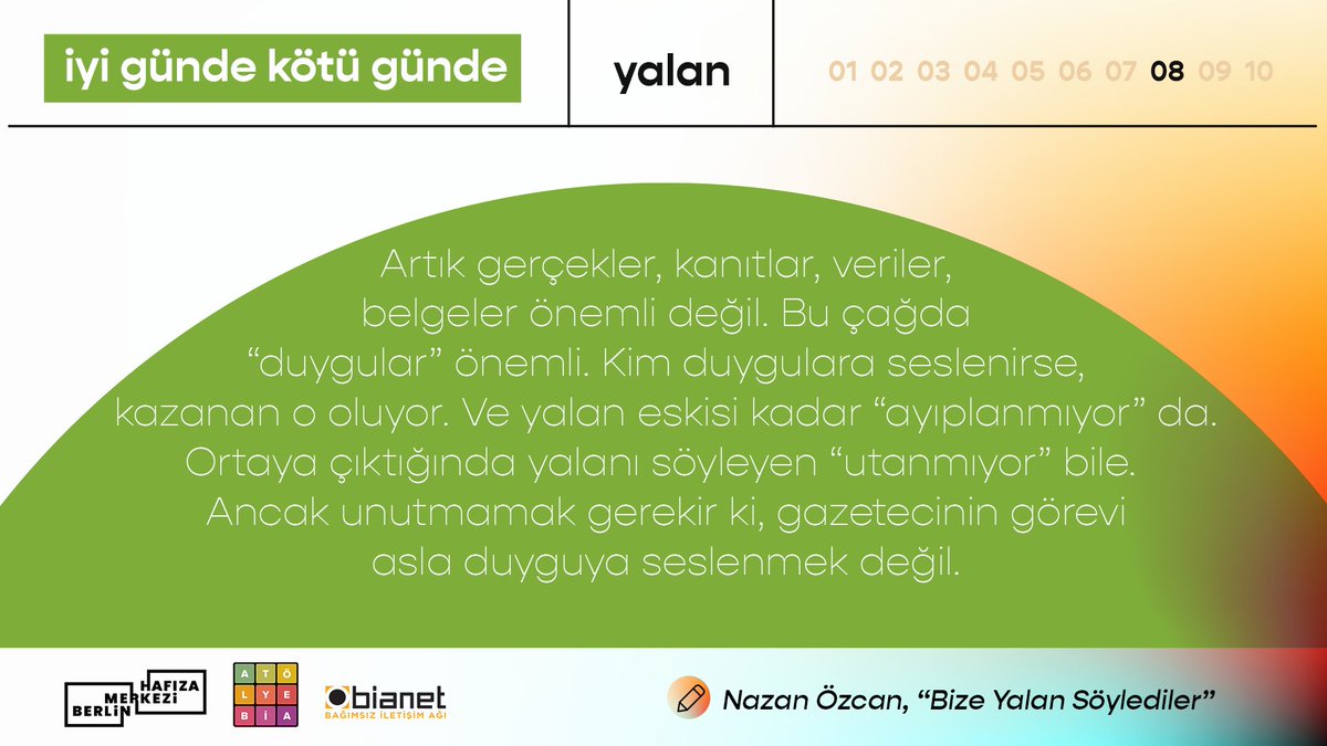 "Bize Yalan Söylediler" başlıklı yazısında <a href="/ozcannazan/">Nazan Özcan</a>  yalanın geçmişten bugüne medyadaki işlevini, "yalan haber" kavramının hayatlarımıza nasıl girdiğini anlatıyor. Yazı bianet.org'da yayında!
bianet.org/bianet/yasam/2…