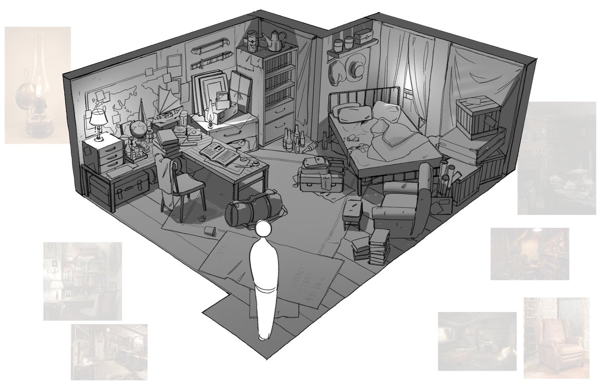 걍.. 그려본. . .  헤드캐논 숙소 캘칼 방