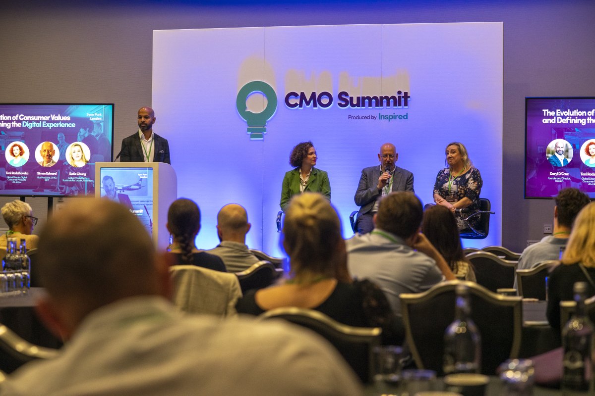 inspiredBmedia's tweet photo. The opening panel between Daryl D’Cruz, Toni Radzihovska, Simon Edward and Katie Chung is underway at our CMO Summit! 🙌
They have been discussing defining a strategy that incorporates multiple values as well as the methods and practices considered to be elements for success. https://t.co/RNl3zChVqo