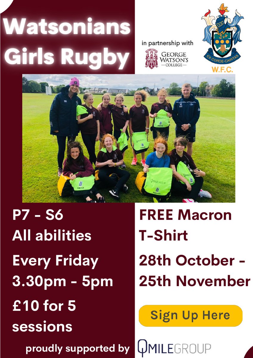 Such a big moment in the history of the club. We are so proud to announce Watsonians Girls Rugby. If you are interested click here: bit.ly/3Daf202 #Watsonians #ExCordeCaritas @GWC_News @GWC_Sport